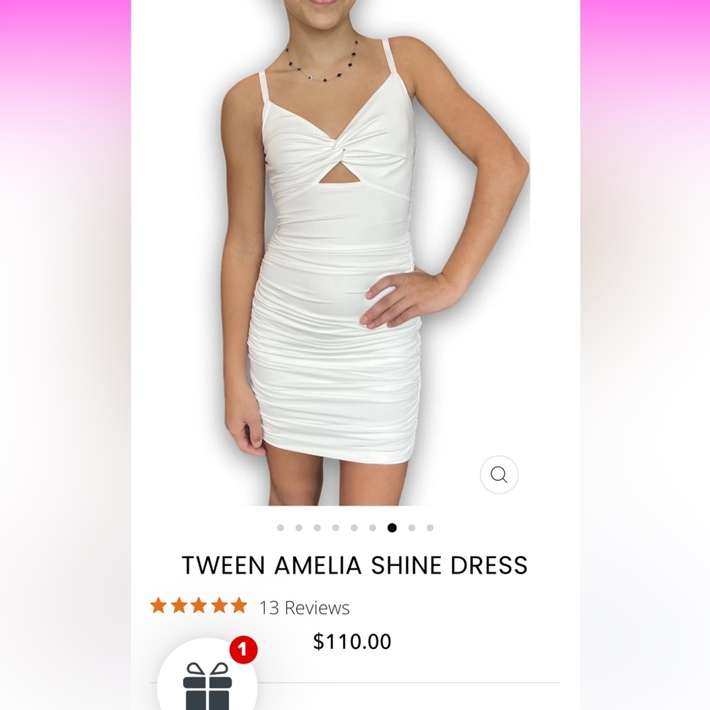 Katie J NYC white mini cut out dress (tween large)